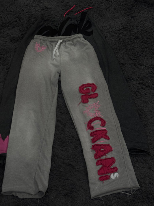Glckani Grey & Pink Sweatpants